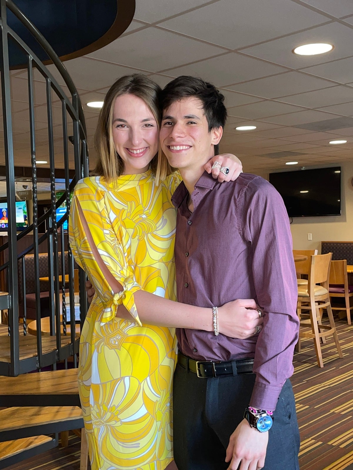 Jade and Juan dressed up for a date night
